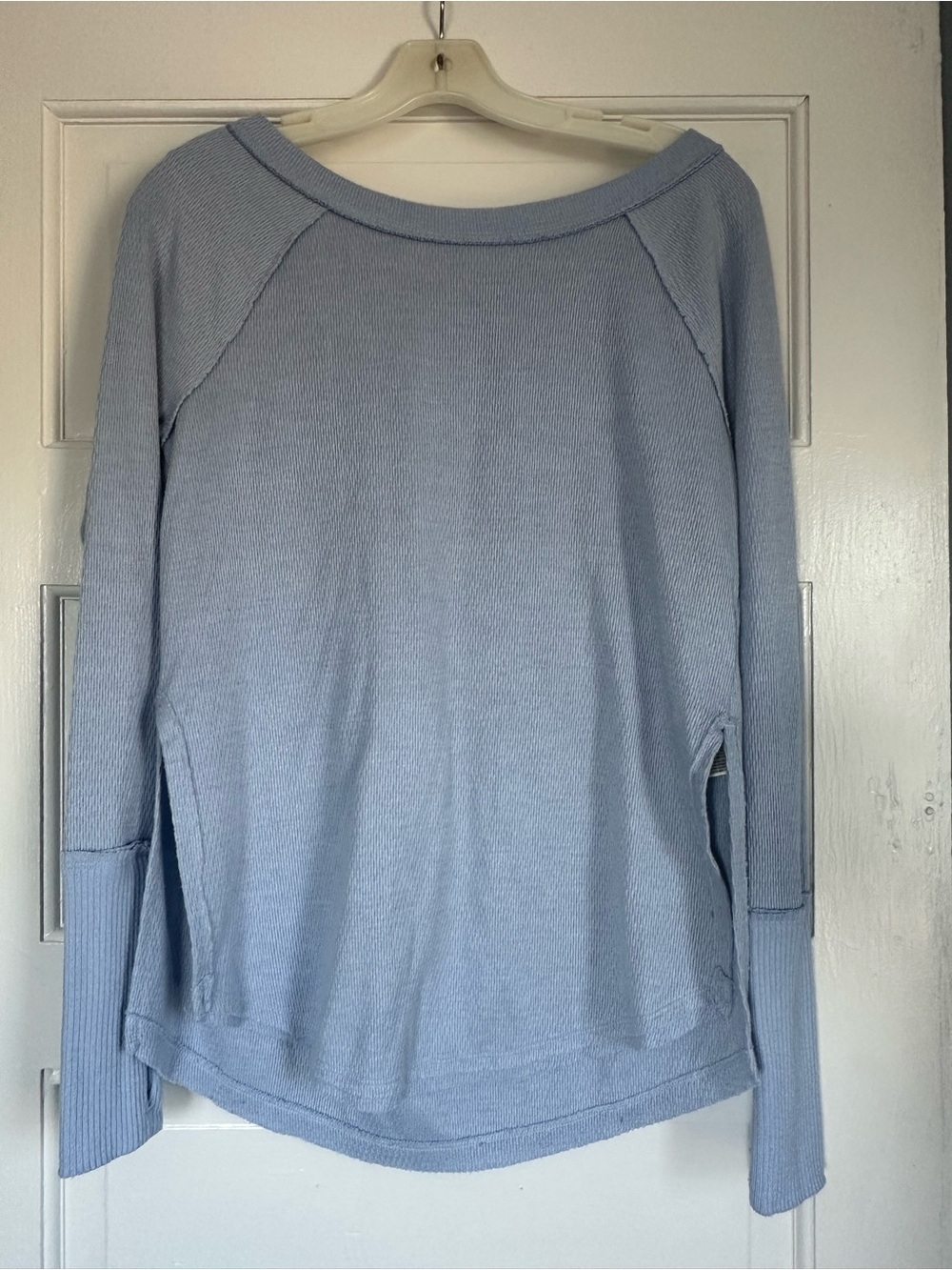 We The Free Dusty Blue Ribbed Thermal Top XS